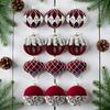 Christmas Tree Balls 12 Pieces Modern Art Rhinestone Flocked Balls For Christmas Tree For Home Wall Living Room House Indoor
