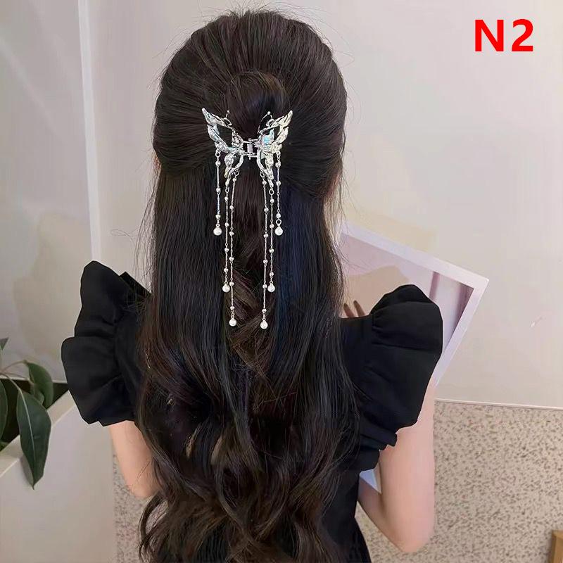 

Металлические заколки-бабочки, заколки-крабы для волос с бабочками и цветами, нескользящие заколки для волос, милые заколки с кисточками, для женщин