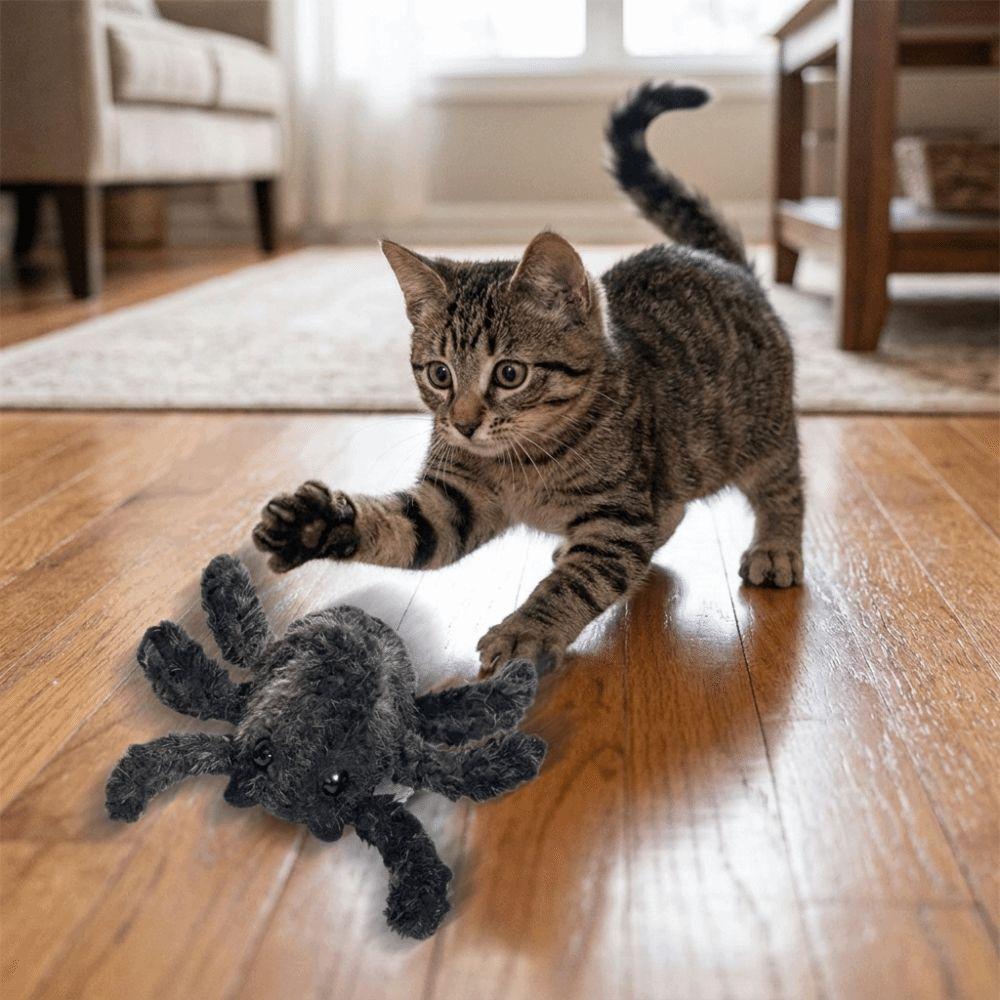 Realistic Interactive Pet Toy Rechargeable Halloween Mobile Spider Home Indoor