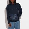 Coach Sweatshirts Men's Blue Hooded Moderate Regular CB812-BLU