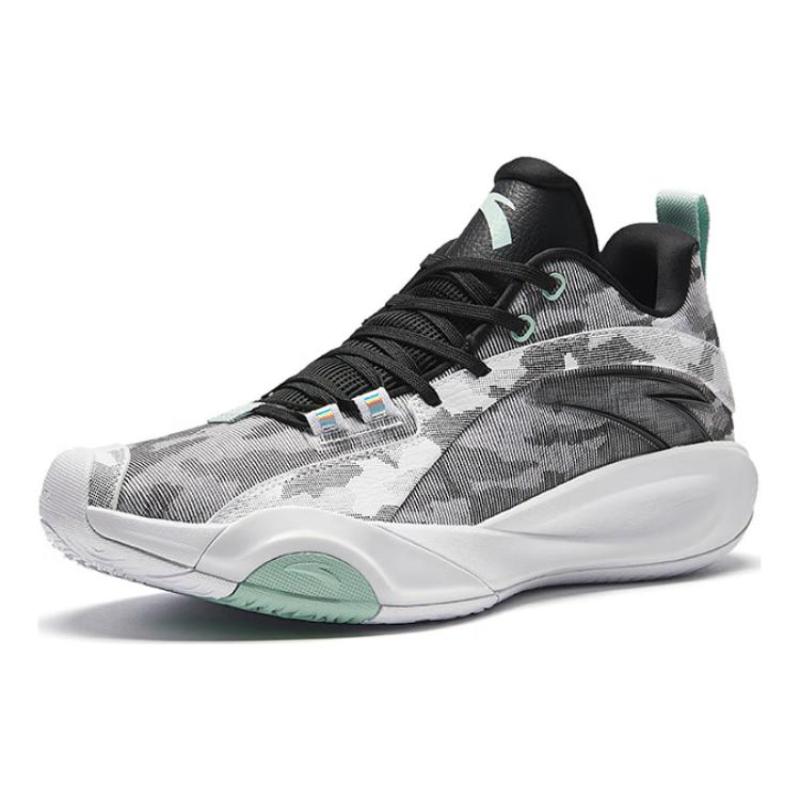 Anta Windhole 4th Generation Anti Slip Wear Resistant Low Top Ant Bounce Technology Basketball Shoes Men's Gray Black Sneakers 112411605-3