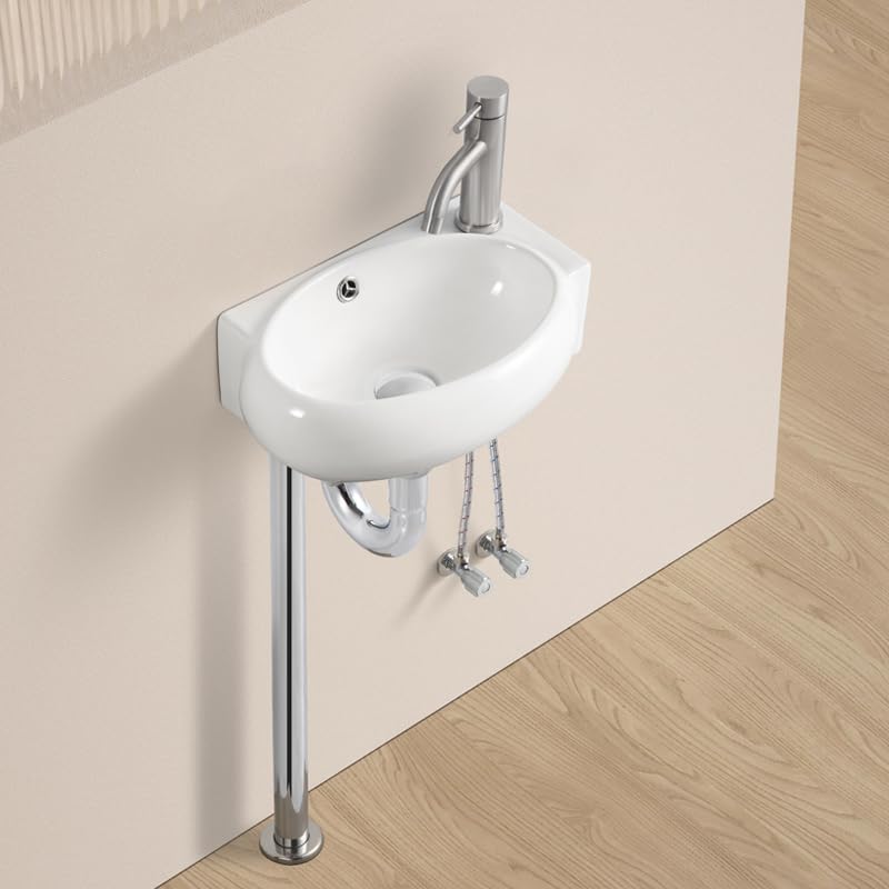 Trap Drainage Set Hand Wash Basin Stylish Hand Wash Bowl Wall Mounted Hand Wash Basin Compact Small Wash Bowl Mini Type Wash Basin Wall Mounted