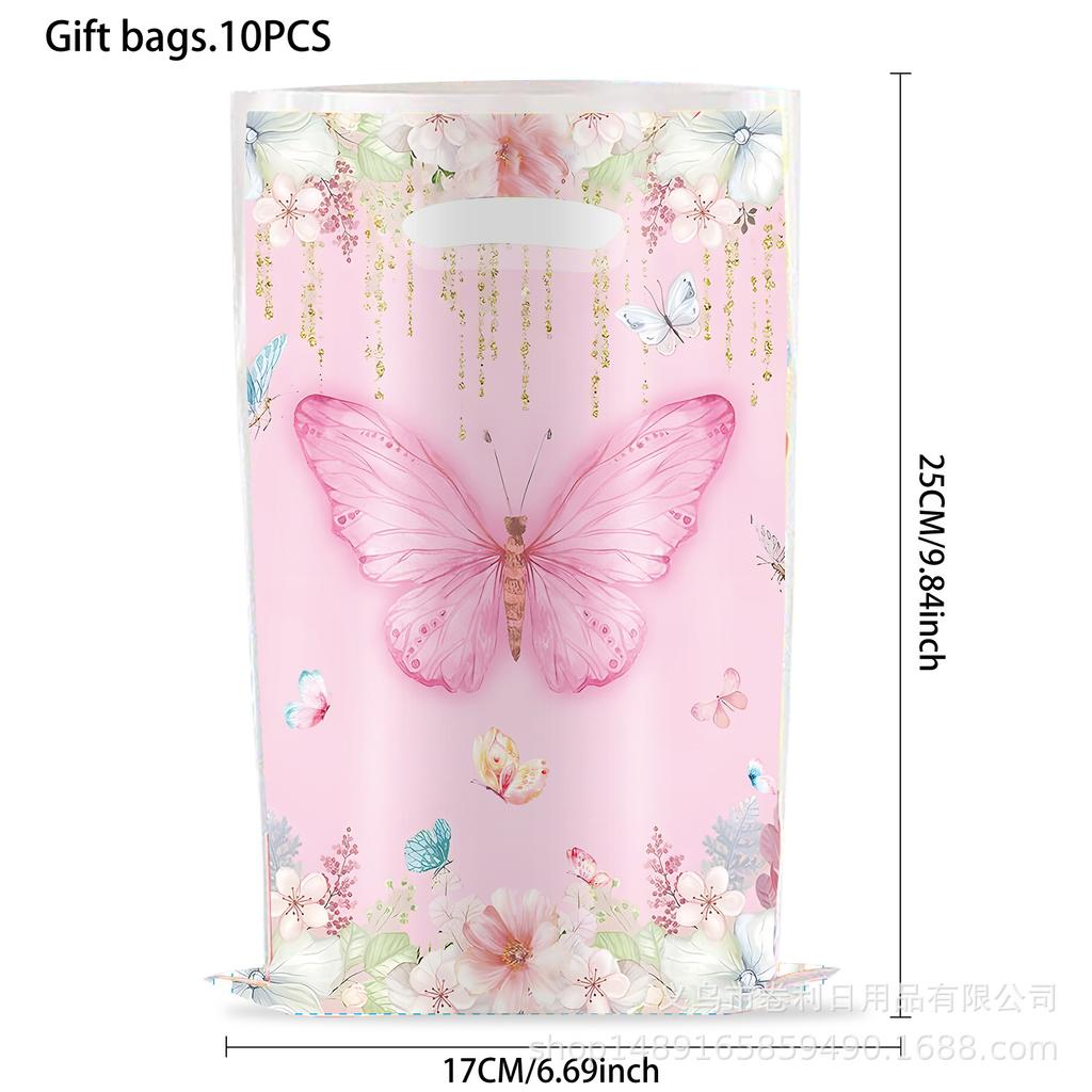 Butterfly Theme Party Supplies Party Decoration Windshield Flag Disposable Tableware Paper Plate Paper Cup