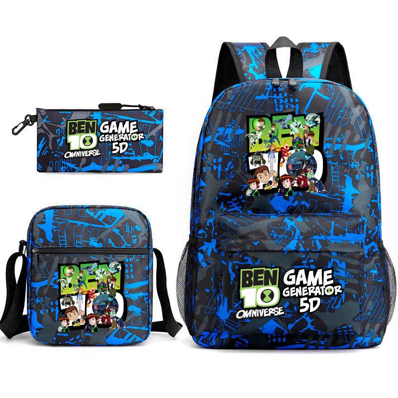 New Hacker Junior Starry Sky School Bag Three-piece Set 10 Heat Transfer Personalized Backpack Leisure Bag