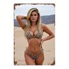 Retro Vintage Desert Leopard Bikini Girl Metal Sign 8x12 Inch Wall Art For Man Cave Garage Bathroom Bedroom Home Decor