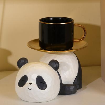 Panda Key Storage Tray Resin Panda Statue Organizer Tray Decorative Panda