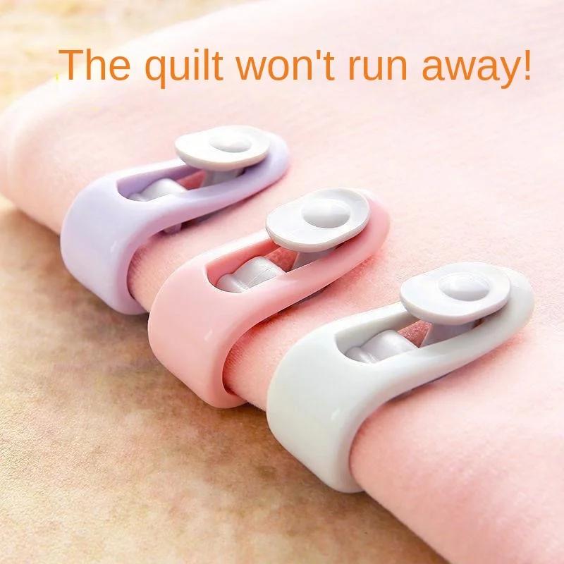 

6pcs Clothes Organizer Anti-slip Bed Sheet Clip Quilt Cover Needleless Duvet Clip Laundry Storage Organization Home Garden