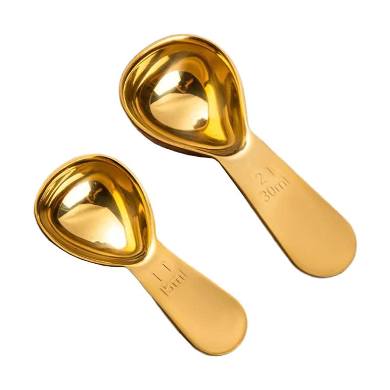 

2Pcs Stainless Steel Measuring Spoons Replacement Coffee Scoops Short Handle Metal Spoon Tablespoon Kitchen Utensils 1