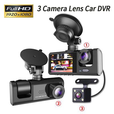 Full HD 1080P 3 Camera Dash Cam For Car Οθόνη 2 ιντσών Dashcam Black Box Πρόγραμμα οδήγησης βίντεο Εγγραφής DVR ΑΥΤΟΚΙΝΗΤΟΥ Πίσω κάμερα Αξεσουάρ αυτοκινήτου