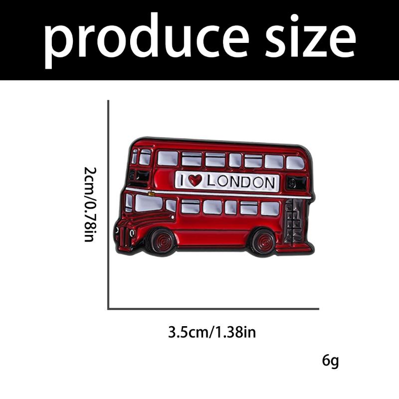 British Souvenir Enamel Pin Red Double Layer Bus Brooch Alloy Accessory For Jacket Backpack Fashion Jewelry