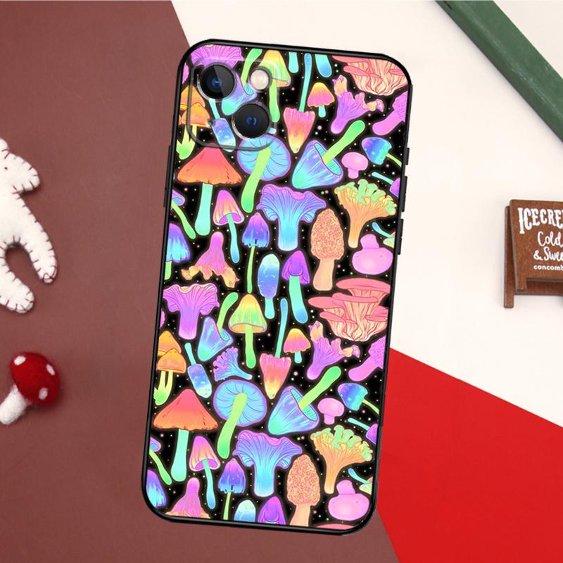 Weird Mushroom Psychedelic Phone Case For iPhone 16 15 14 11 12 Mini 13 Pro Max X XR XS Max Plus Soft Cover Shell
