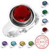 925 Sterling Silber Ring Damen Edelstein Handgefertigter Schmuck Verlobungsgeschenk Amethyst Saphir Topas Citrin Smaragd Granat Iolith Peridot Rubin Geburtsstein