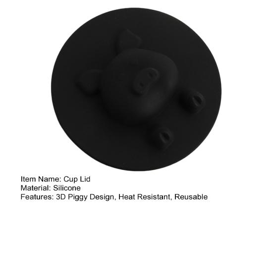Piggy Silicone Cup Lid Heat Resistant Non-Slip Mug Cover Microwave Safe Cute Pig Cup Cover for Coffee Tea Hot Drinks