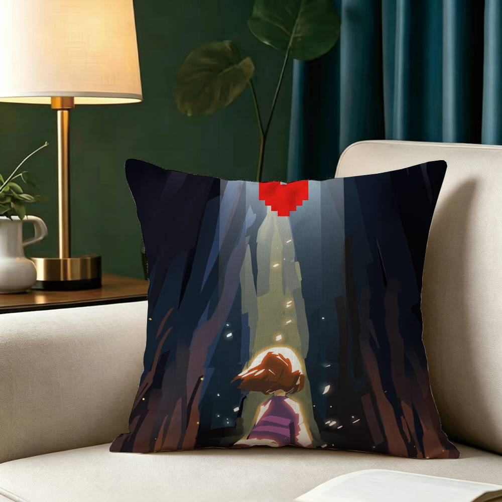 Game U-Undertales Square Double-Sided Printed Pillow Case Bedroom Bedside Pillow Sofa Cushion Cover