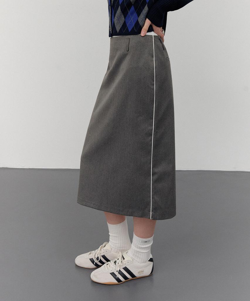 CITTA Piping Trackline Tailored Skirt_Cts612 (Charcoal)
