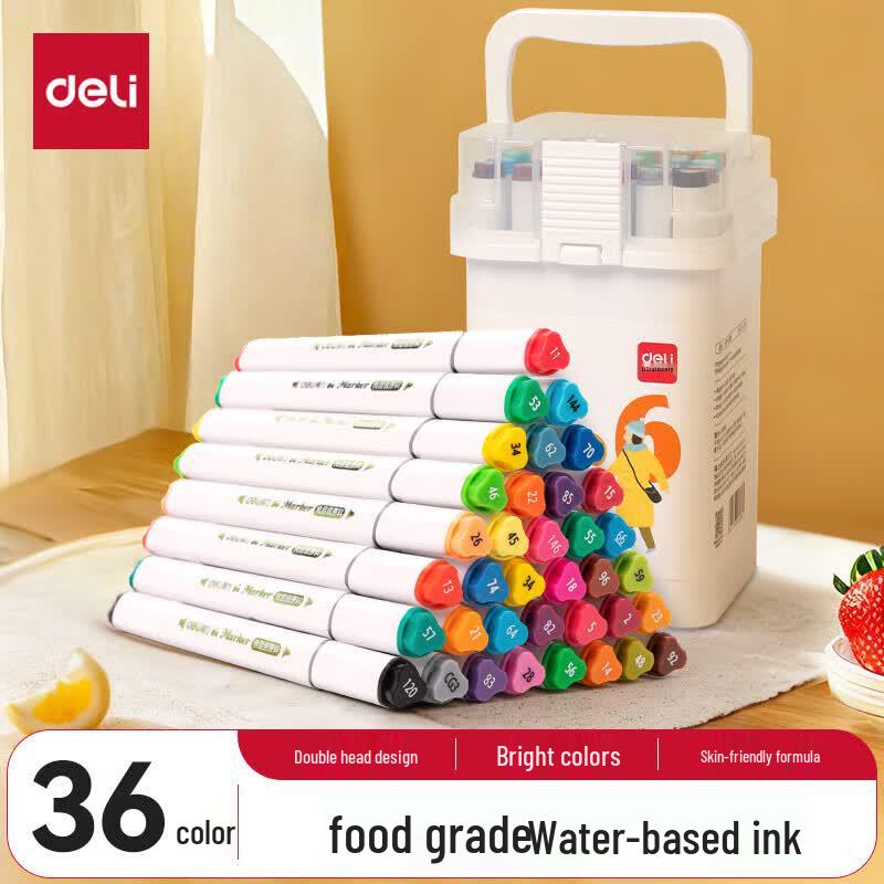 Deli 36-Color Food-Grade Dual-Tip Marker Set