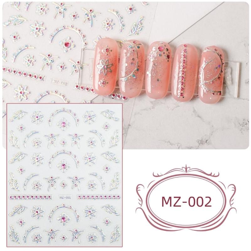 3D Geprägte Nail Art Aufkleber Bunte Blumen Nagelabziehbilder Selbstklebende Nageldesign Aufkleber für Nagelkunst Dekorationen