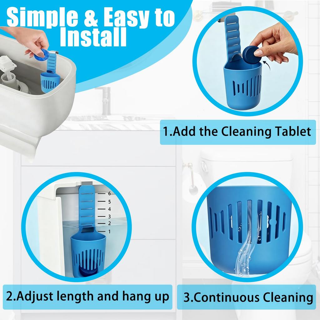 Adjustable Toilet Tank Tablet Holder Silicone Hanging Toilet Cleaner Block Storage Basket  Versatile Cleaner Deodorizer Hangers