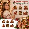 Christmas Wall Decals, 6 Pcs Festive Wall Stickers for Holiday Home and Party Decor