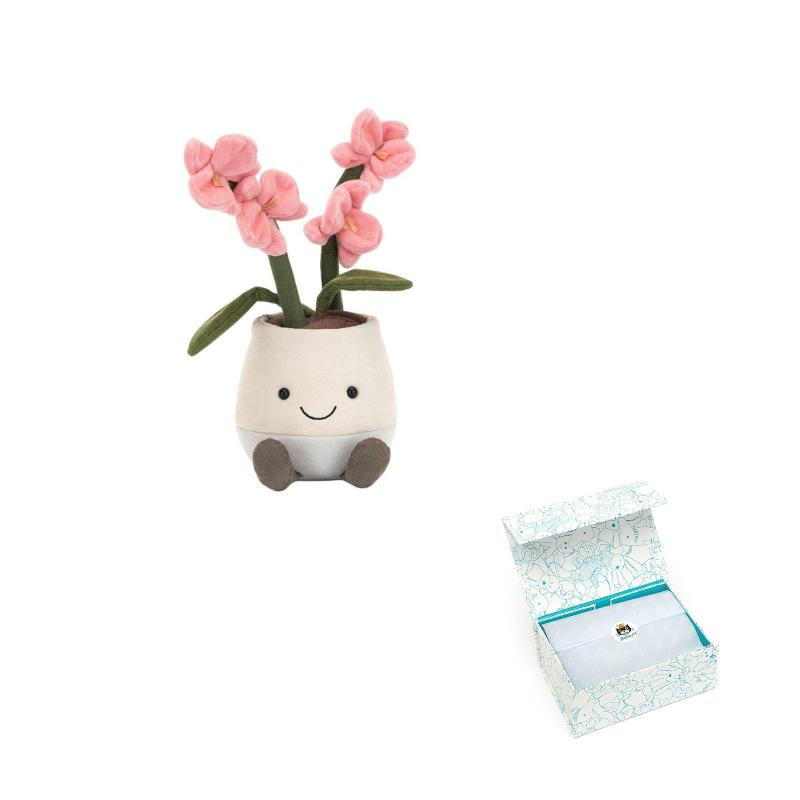 JELLYCAT Fun Plant Series Pink Orchid Cute Doll Plush Doll 25cm High