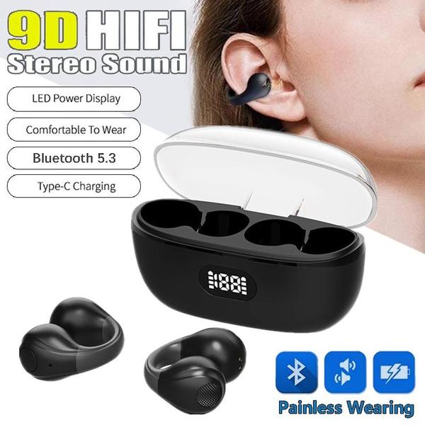 

Беспроводные наушники TWS Bluetooth5.3, 9D стереогарнитура с зажимом для ушей, спортивные Bluetooth-наушники с шумоподавлением и чехлом для зарядки