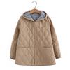 Padded Jacket Jacket Women's Large Size Loose Casual Western-style Middle-aged and Elderly Fat Mother Solid Color Hooded Padded Jacket