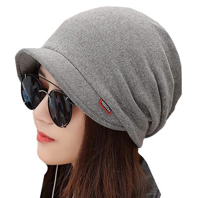 WHITE FANG Knitted Hat with Neck CA279 Brim, Cap, Hairband, Warmer, Stylish, Women's (01 Gray)