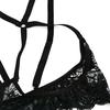 New Women Plus Size Lace Lingerie Bra+Thong Underwear Set Black Sleepwear