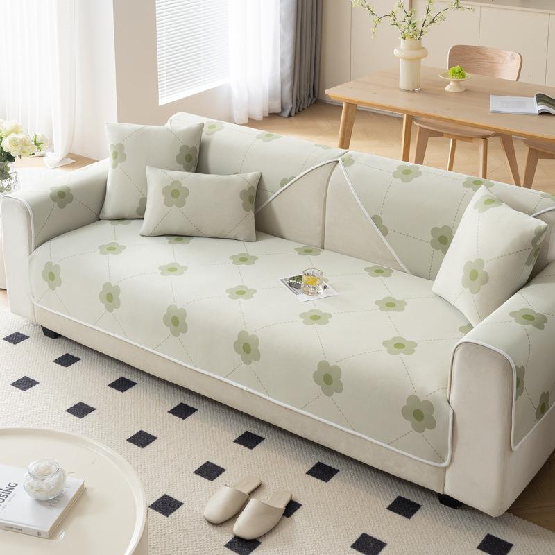 Ice Silk Sofa Cushion Summer Seat Cushion for Summer Non-Slip High-End Cool Pastoral Style Summer Sofa Cool Pad