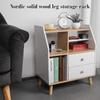 Wooden Modern Bedside Table with 2 Drawers Bedroom Bedside Cabinet Simple Bedside Storage Locker for Living Room Office