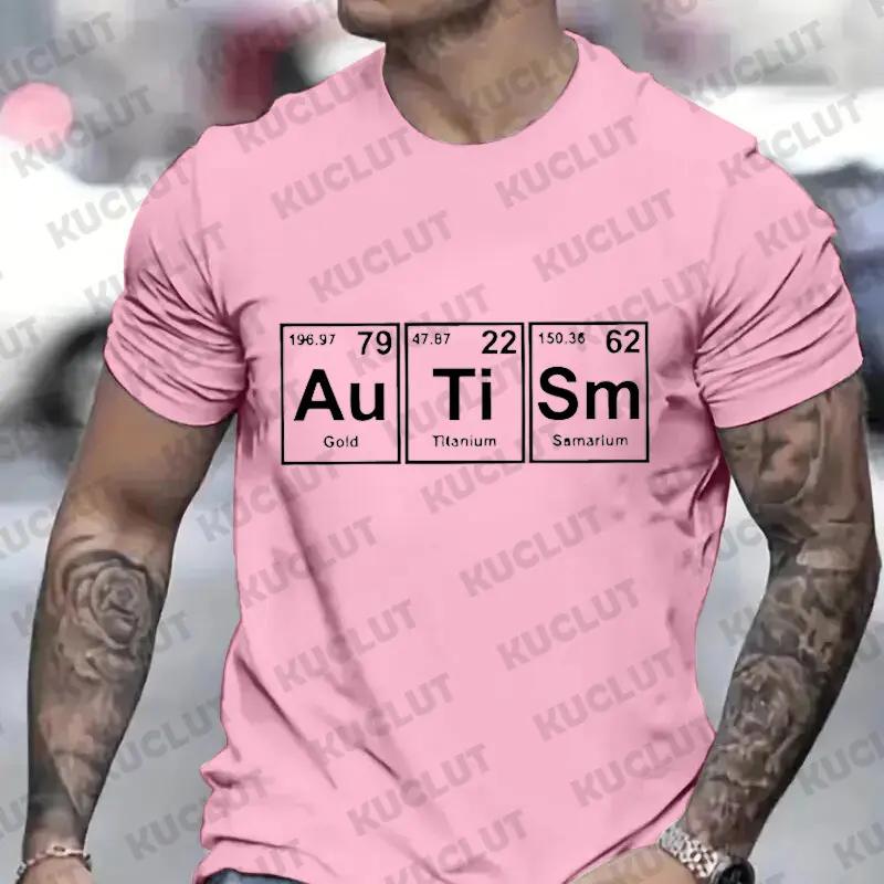 Pánské oblečení Povědomí o autismu Ležérní móda Móda Streetwear Povědomí o autismu Podpůrná trička Harajuku Y2k Grafické topy Pánské tričko