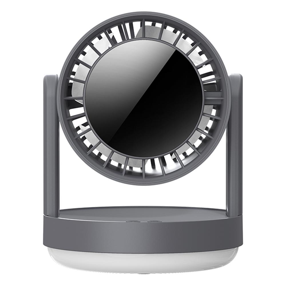 

ZK06 Mini Quiet Desktop Fan 3 Speed Adjustable 360° Rotary Rechargeable Air Circulator Fans with Light Dark Grey