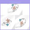 Turtle Star Anxiety Relief Adjustable Open Ring With Zirconia For Women