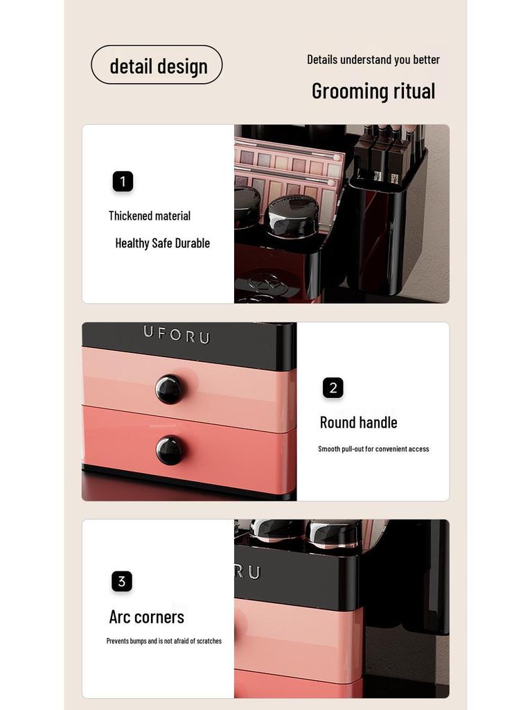 Multifunktionale Kosmetikaufbewahrungsbox mit Schublade - Große Kapazität für Schlafzimmer & Schminktisch