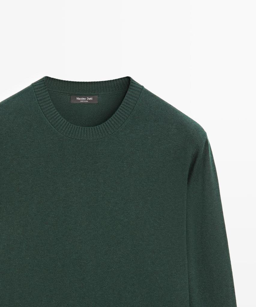 Masimodutti Wool Cotton Round Neck Knit Sweater