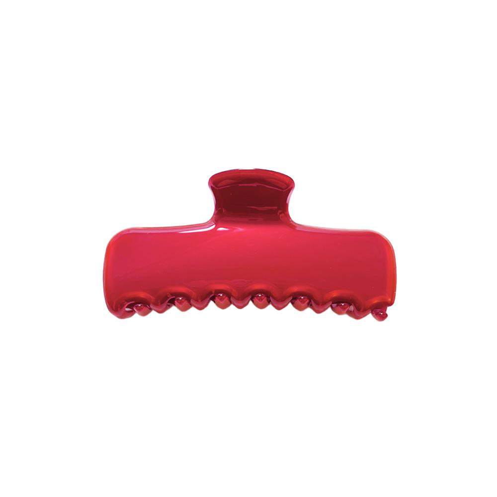 Luxury Wine Red Hair Styling Shark Clip for Girls - Versatile Acetate Claw Clip