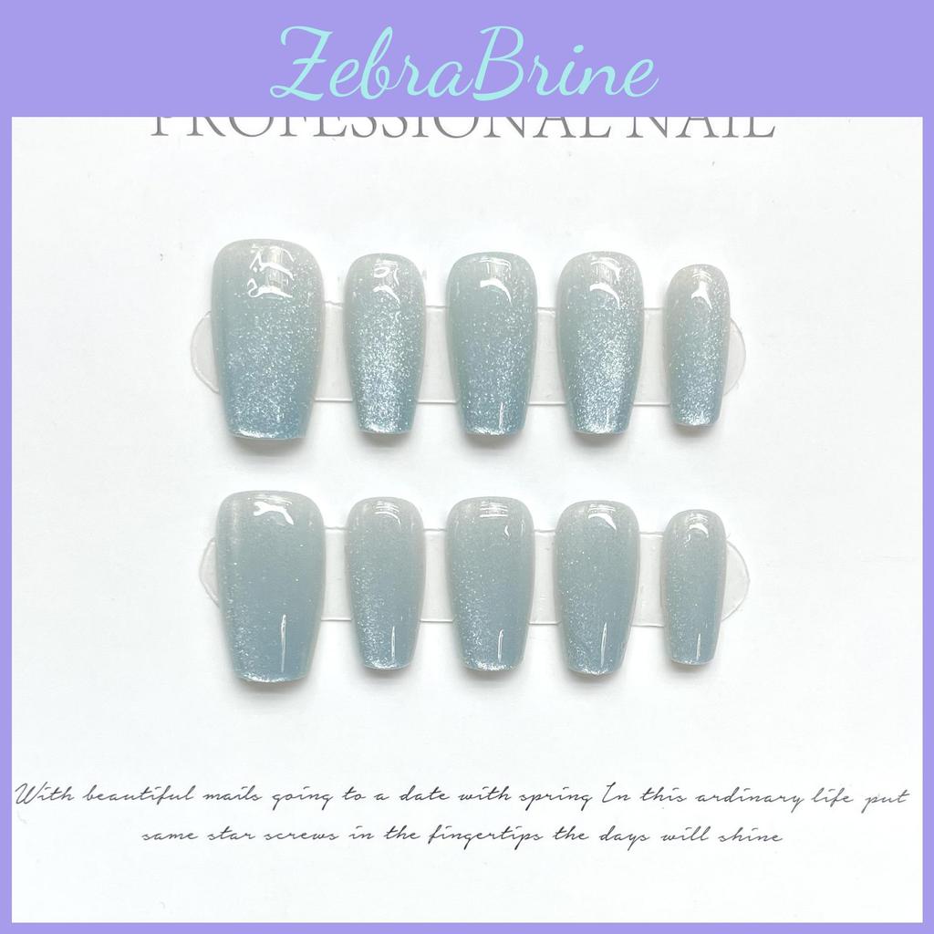 Eisblaue Katzenaugen-Nagelsticker Kleine, mittlere und extra kleine Größen Süß-würdiger Blush-Stil