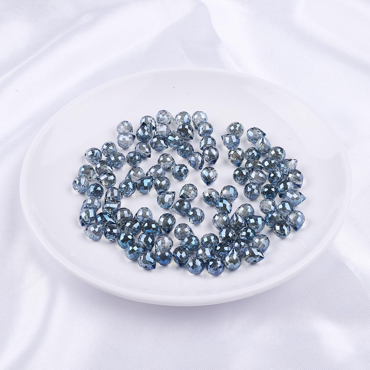 

10 шт., хрустальные стеклянные бусины с каплями воды, граненые свободные бусины-разделители для самостоятельного изготовления ювелирных изделий, браслетов и ожерелий
