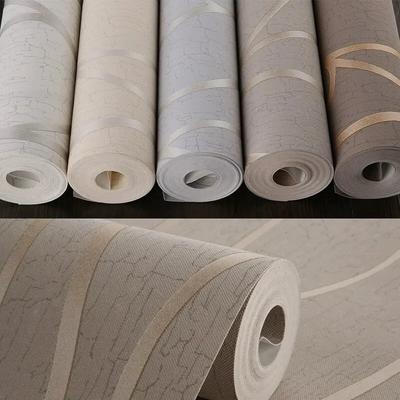 Decorative Waterproof and Moisture-proof European Modern Non-woven Fabric 53cm Wallpaper Room Bedroom Decoration Curved Stripes
