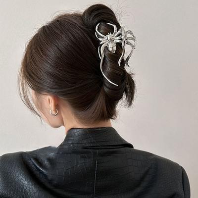 Y2K Spider Hair Claw Geometric Metal Hair Claw Personality Large Shark Clip  Girl