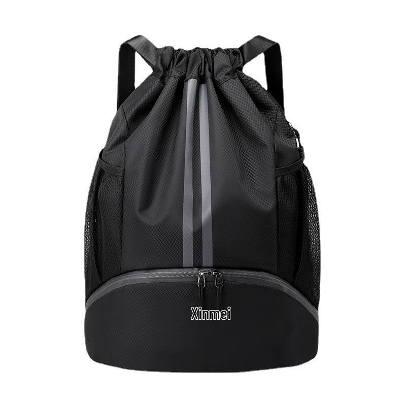 Large Capacity Oxford Cloth Sports Backpack with Wet/Dry Separation and Drawstring, Unisex for Swimming and Basketball