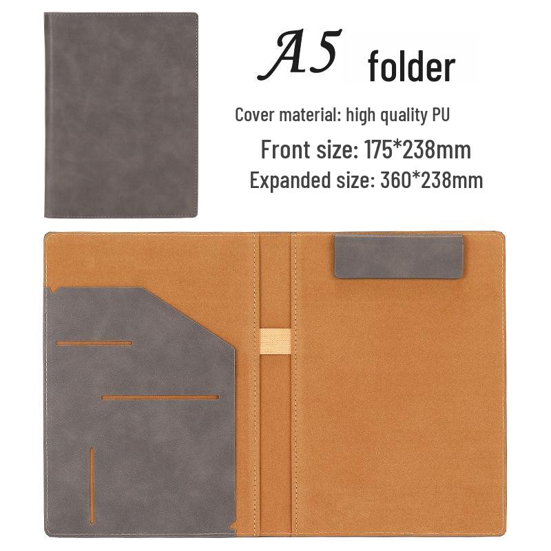 Business Data Archive: A5 Contract & A4 Conference Leather Folder with Multifunction Manager Clip Pad.