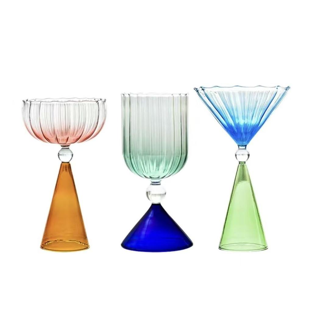 Nordic Style Personalized Bar High-Foot Cocktail Wine Glass Combination Set High Borosilicate Red Wine Glass Champagne Glass