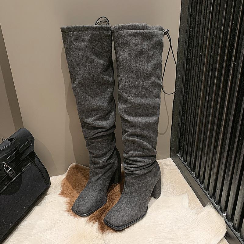 

ковбойские сапоги в стиле вестерн женские 2024 новые модные плиссированные сапоги с начесом маленькие мужские сапоги рыцарские сапоги модные сапоги прилив 40