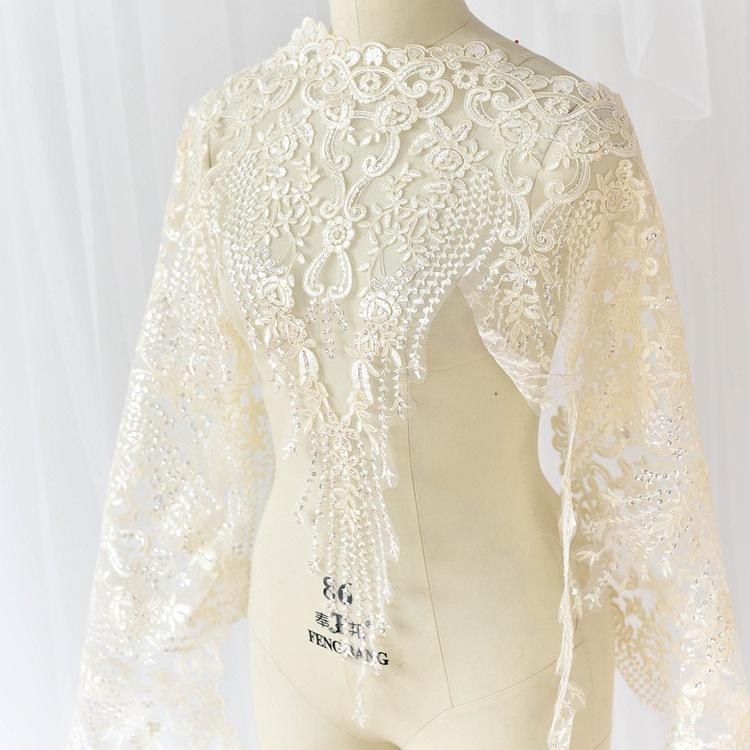 Multi-Colored Sequins Embroidered Lace Accessories, Wedding Dress Handmade Diy Material Clothing Veil Jewelry Decorative Lace