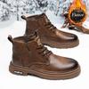Men's Boots Retro Handmade Ankle Boots Casual Combat Leather Boots for Men Non-slip Warm Platform Comfortable Soft Men's Boots