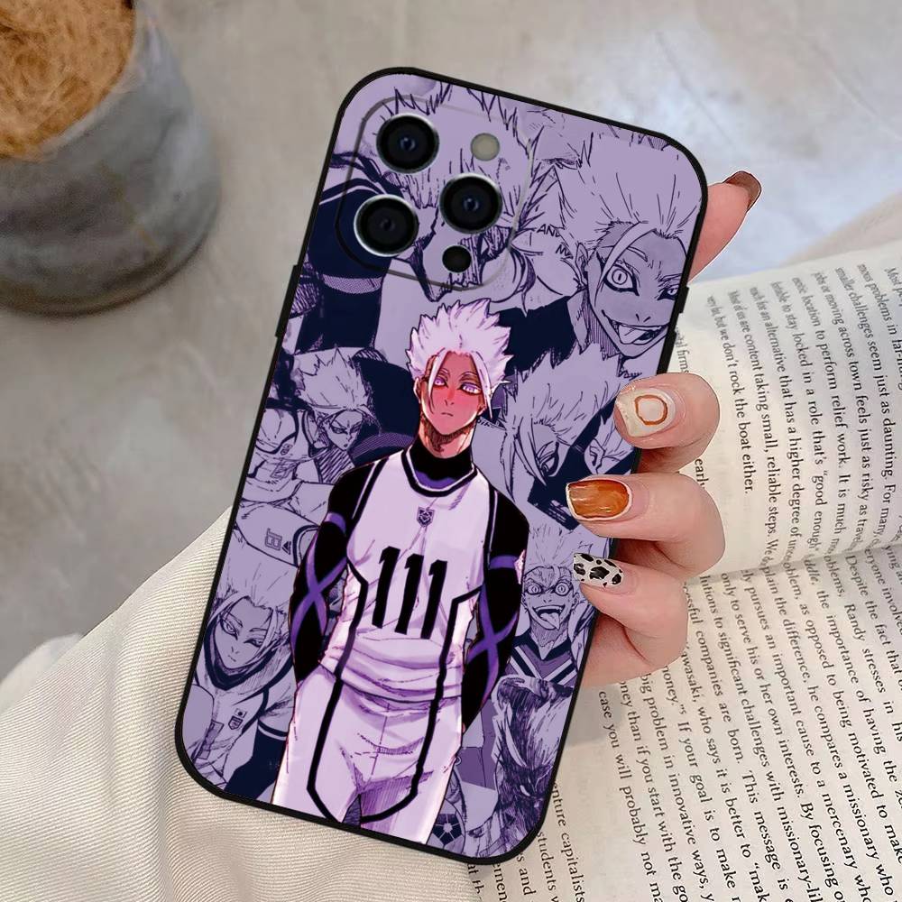 Blue Lock Shidou Ryusei Phone Case For iPhone 17,16,15,14,13,12,11 Plus,Pro Max,XS,Soft Silicone Black Cover iPhone17Pro