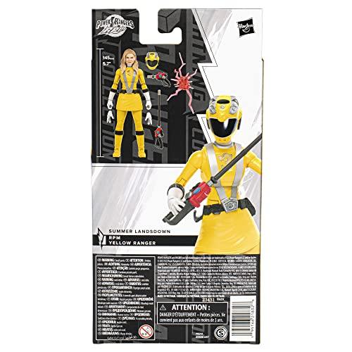 Power Rangers Lightning Collection RPM Yellow Ranger 6-Inch Premium Collectible Action Figure Toy with Accessories, Ages 4+