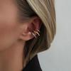 Golded C-shaped Ear Clip Silver No Piercing Earrings Hip Hop Gold Jewelry  Daily