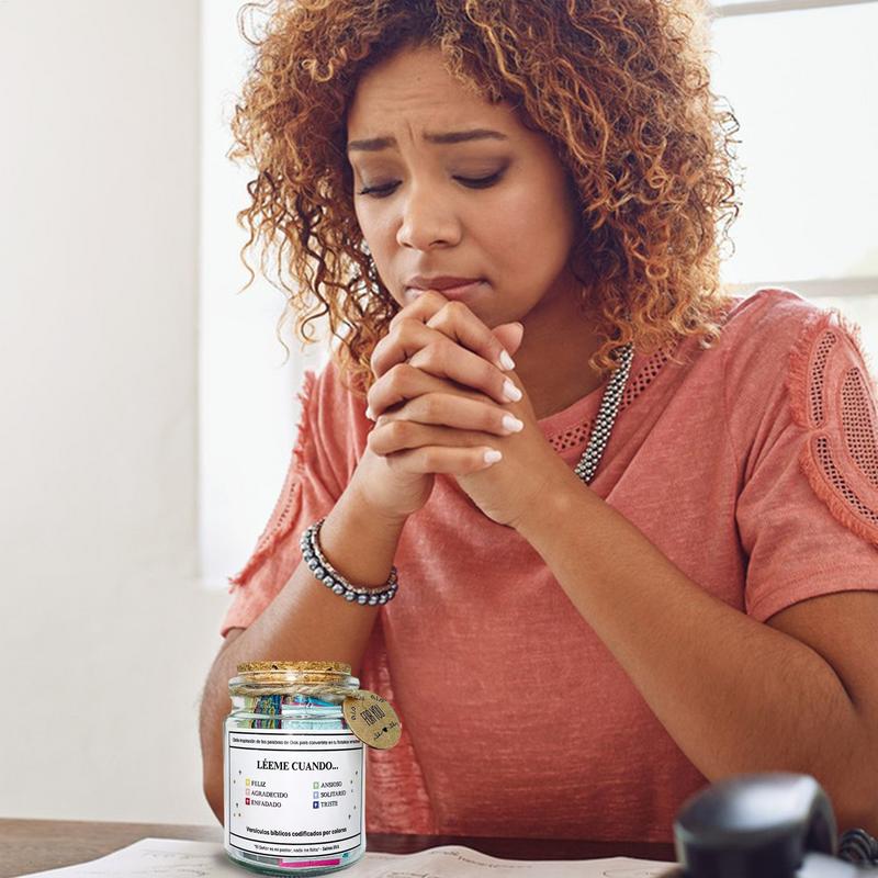 Bible Verse Jar Spanish Scripture Prayer Hope Bible Jars Positive Thinking Emotional Support Scripture Cards Christian Gifts